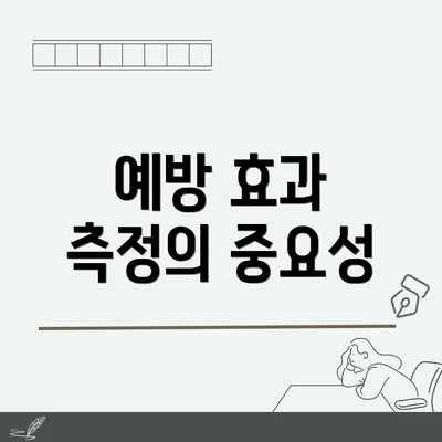 예방 효과 측정의 중요성