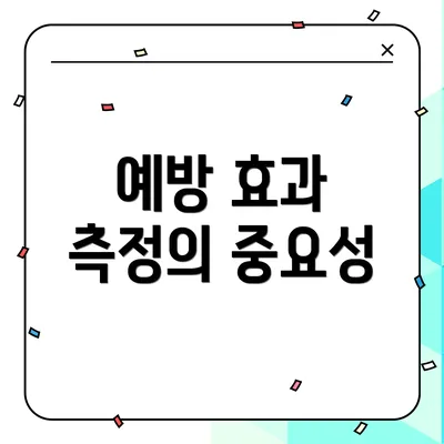 예방 효과 측정의 중요성