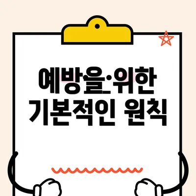 예방을 위한 기본적인 원칙