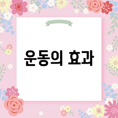 운동의 효과