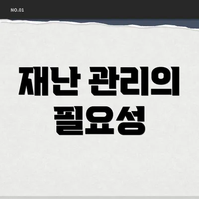 재난 관리의 필요성