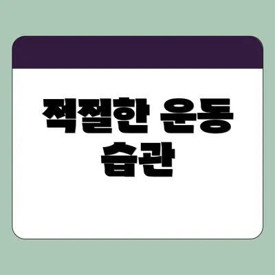적절한 운동 습관