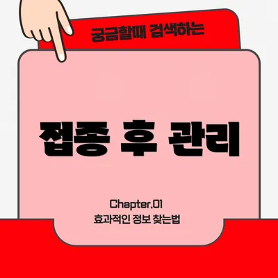 접종 후 관리