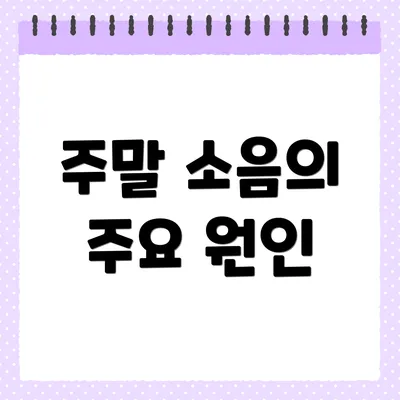 주말 소음의 주요 원인