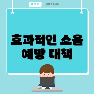 효과적인 소음 예방 대책