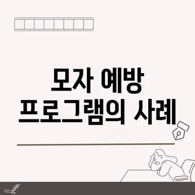 모자 예방 프로그램의 사례