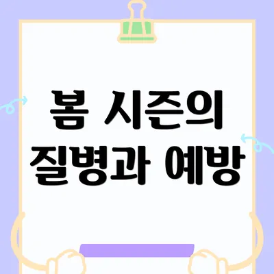 봄 시즌의 질병과 예방