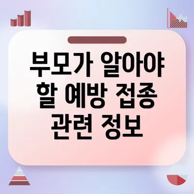 부모가 알아야 할 예방 접종 관련 정보
