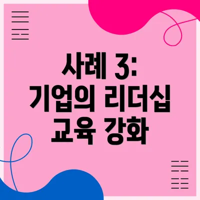 사례 3: 기업의 리더십 교육 강화