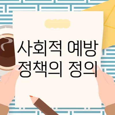사회적 예방 정책의 정의