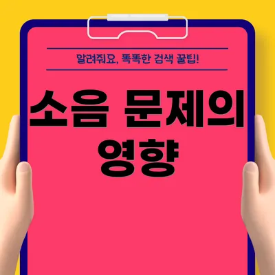 소음 문제의 영향