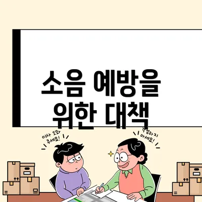 소음 예방을 위한 대책