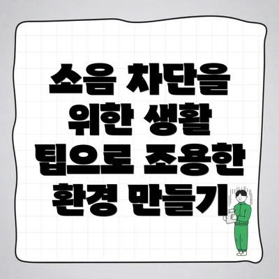 소음 차단을 위한 생활 팁으로 조용한 환경 만들기