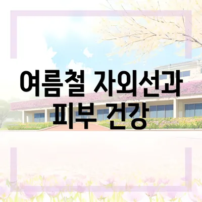 여름철 자외선과 피부 건강