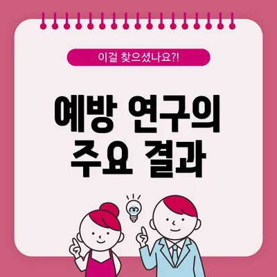 예방 연구의 주요 결과