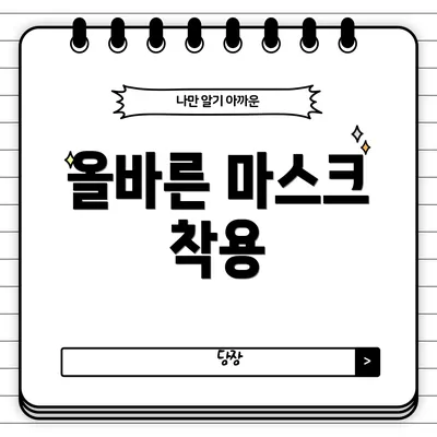 올바른 마스크 착용