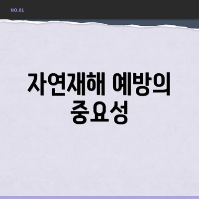 자연재해 예방의 중요성