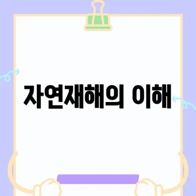 자연재해의 이해