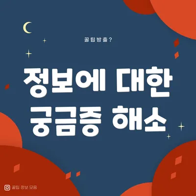 정보에 대한 궁금증 해소