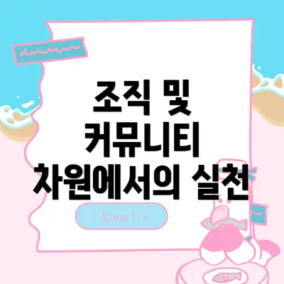 조직 및 커뮤니티 차원에서의 실천